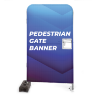 printed pedestrian gate banner