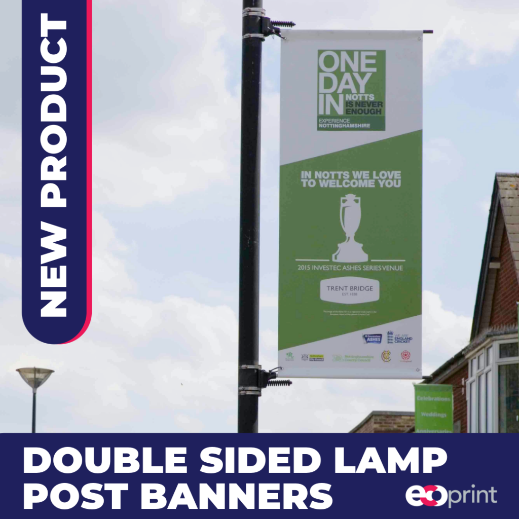 double sided lamp post banner printed by eco print